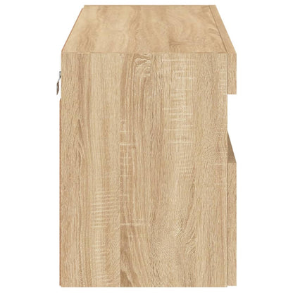 vidaXL TV Wall Cabinet with LED Lights Sonoma Oak 80x30x40 cm