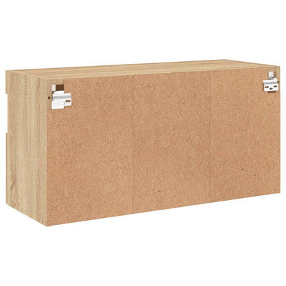 vidaXL TV Wall Cabinet with LED Lights Sonoma Oak 80x30x40 cm