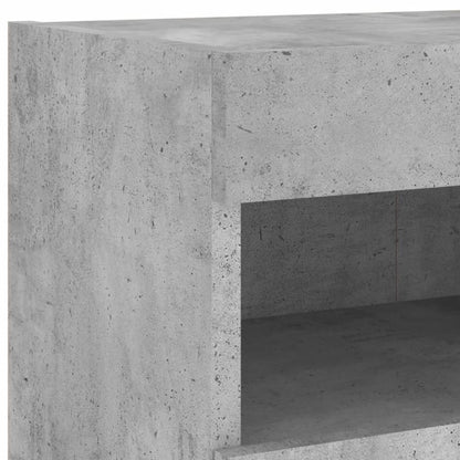vidaXL TV Wall Cabinet with LED Lights Concrete Grey 80x30x40 cm