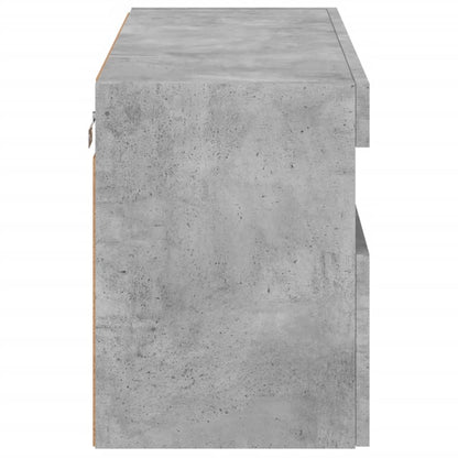 vidaXL TV Wall Cabinet with LED Lights Concrete Grey 80x30x40 cm