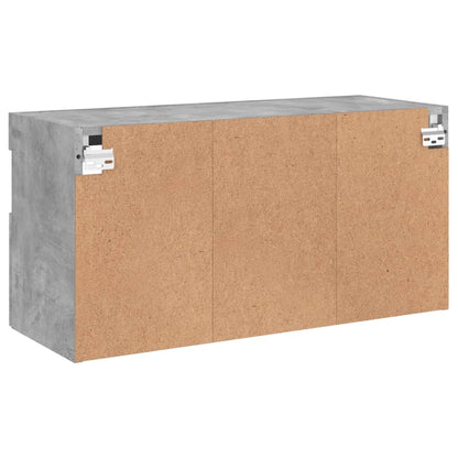 vidaXL TV Wall Cabinet with LED Lights Concrete Grey 80x30x40 cm