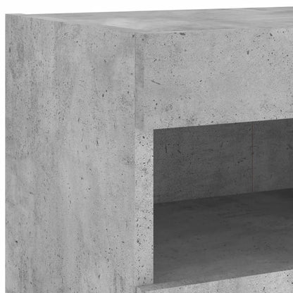 vidaXL TV Wall Cabinets with LED Lights 2 pcs Concrete Grey 80x30x40 cm