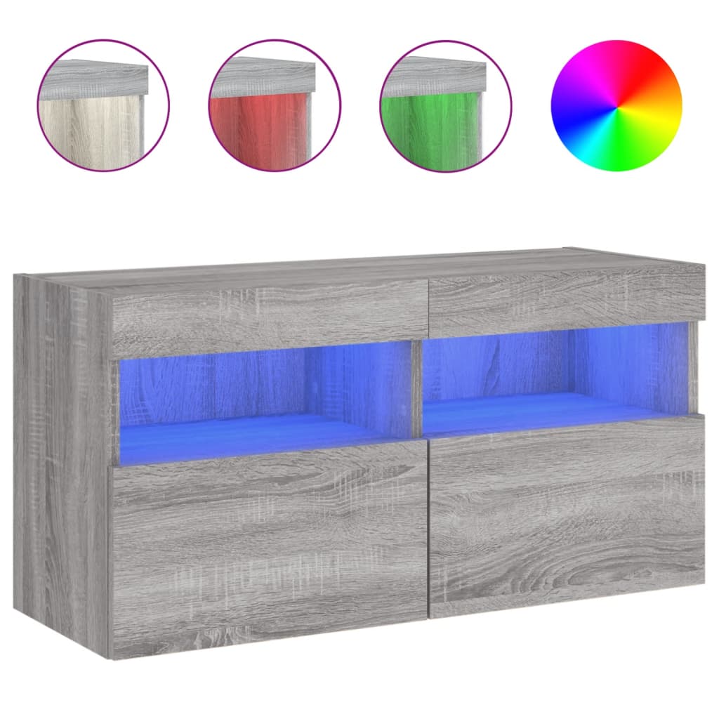 vidaXL TV Wall Cabinet | Grey Sonoma | Engineered Wood | Medium
