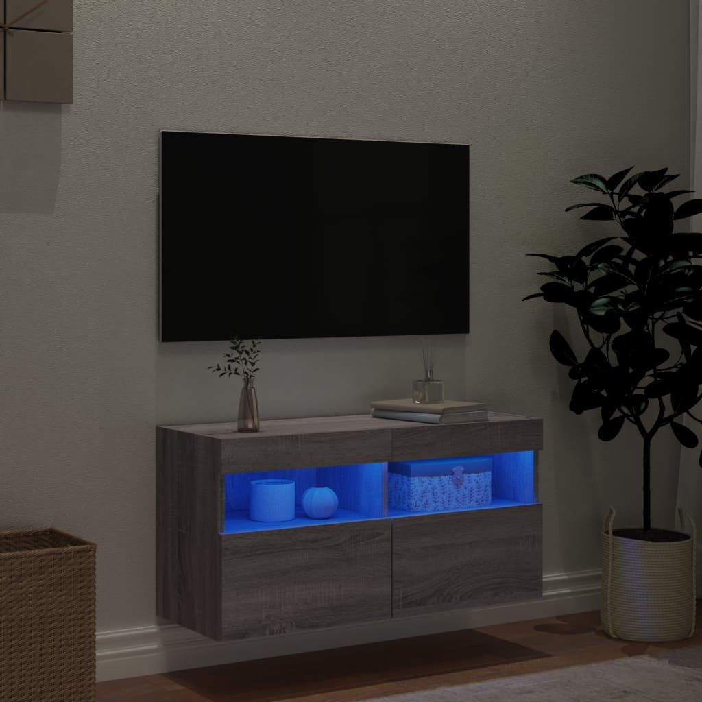 vidaXL TV Wall Cabinet | Grey Sonoma | Engineered Wood | Medium
