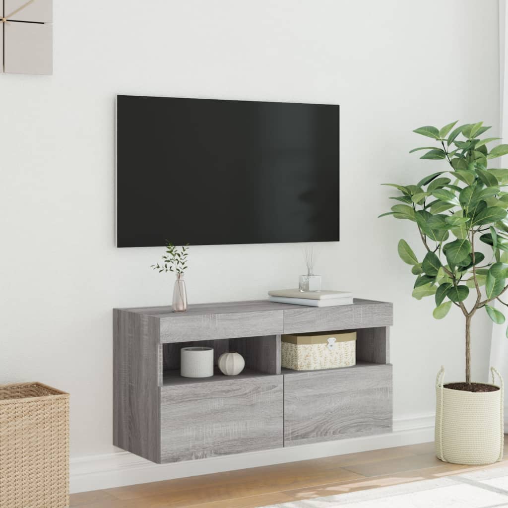 vidaXL TV Wall Cabinet | Grey Sonoma | Engineered Wood | Medium