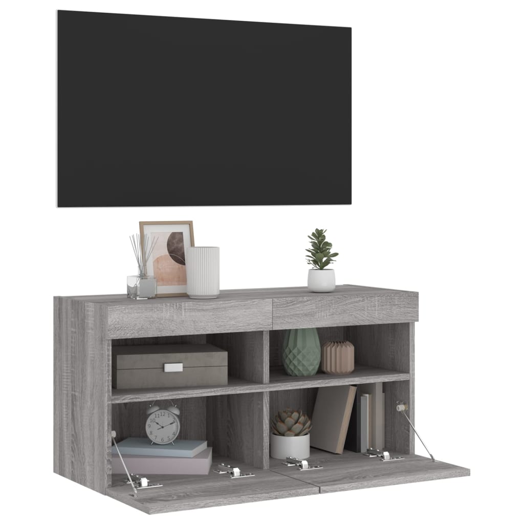 vidaXL TV Wall Cabinet | Grey Sonoma | Engineered Wood | Medium