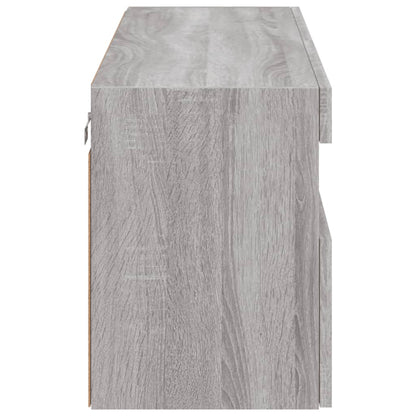 vidaXL TV Wall Cabinet with LED Lights Grey Sonoma 100x30x40 cm