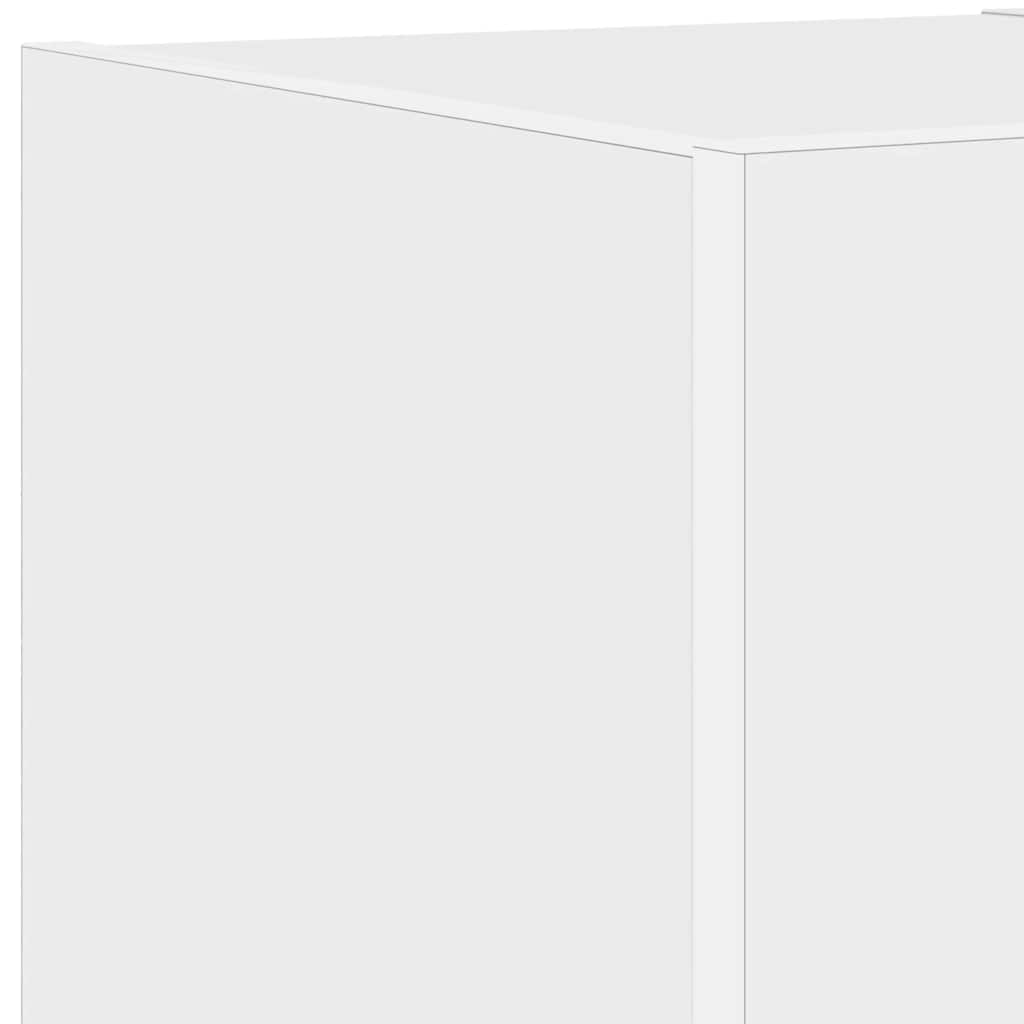 vidaXL TV Wall Cabinet with LED Lights White 30,5x35x30 cm