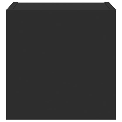 vidaXL TV Wall Cabinets with LED Lights 2 pcs Black 30.5x35x30 cm