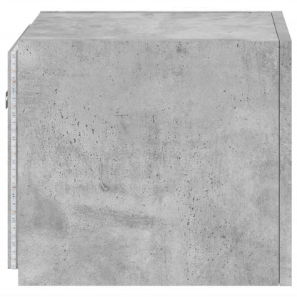 vidaXL TV Wall Cabinet with LED Lights Concrete Grey 30.5x35x30 cm