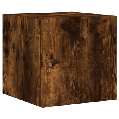 vidaXL TV Wall Cabinet with LED Lights Smoked Oak 30.5x35x30 cm