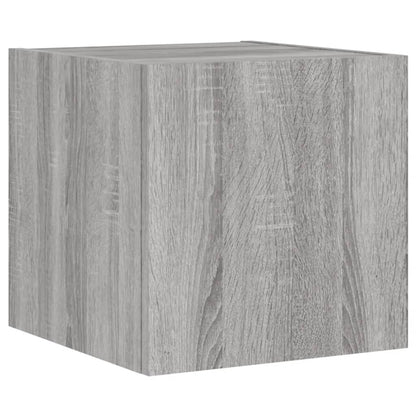 vidaXL TV Wall Cabinets with LED Lights 2 pcs Grey Sonoma 30.5x35x30 cm