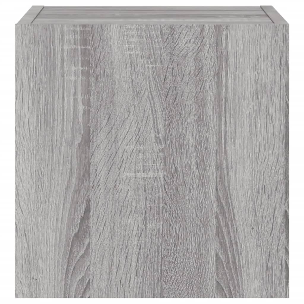 vidaXL TV Wall Cabinets with LED Lights 2 pcs Grey Sonoma 30.5x35x30 cm