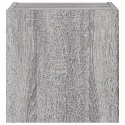 vidaXL TV Wall Cabinets with LED Lights 2 pcs Grey Sonoma 30.5x35x30 cm