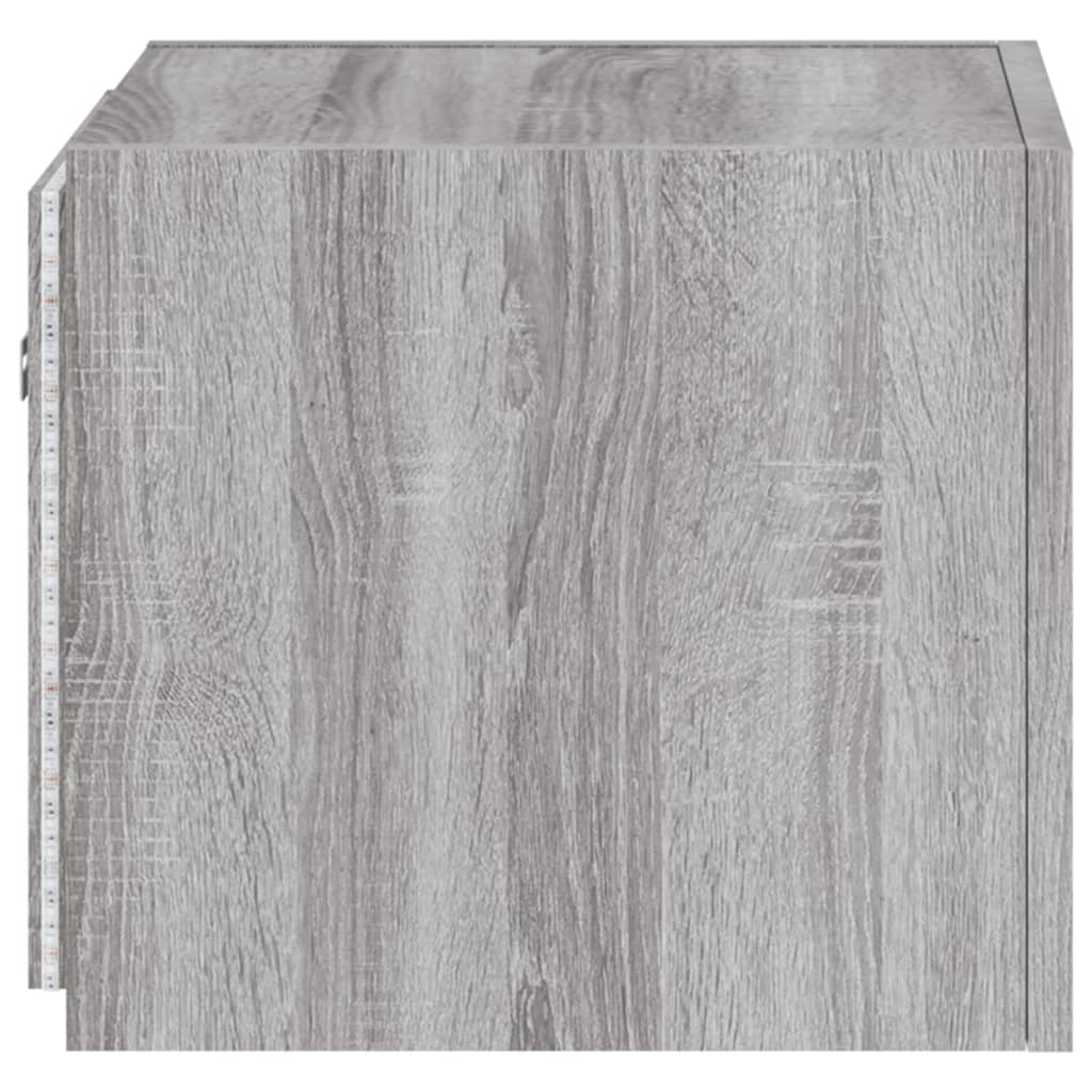 vidaXL TV Wall Cabinets with LED Lights 2 pcs Grey Sonoma 30.5x35x30 cm