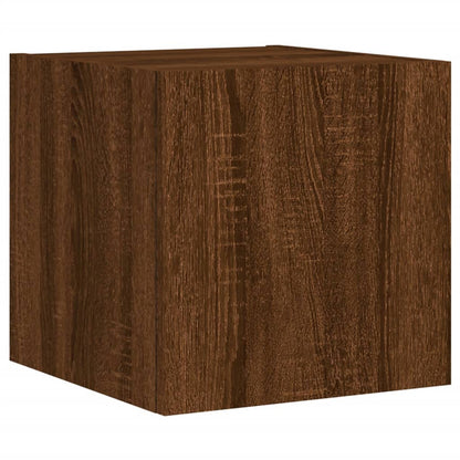 vidaXL TV Wall Cabinets with LED Lights 2 pcs Brown Oak 30.5x35x30 cm