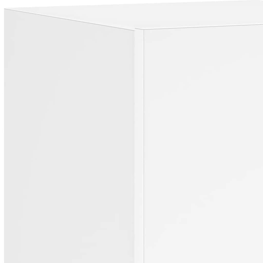 vidaXL TV Wall Cabinet with LED Lights White 30.5x35x70 cm