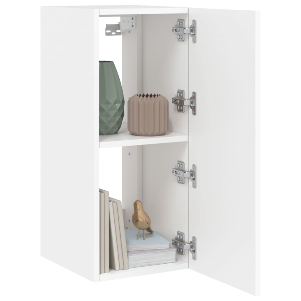vidaXL TV Wall Cabinet with LED Lights White 30.5x35x70 cm