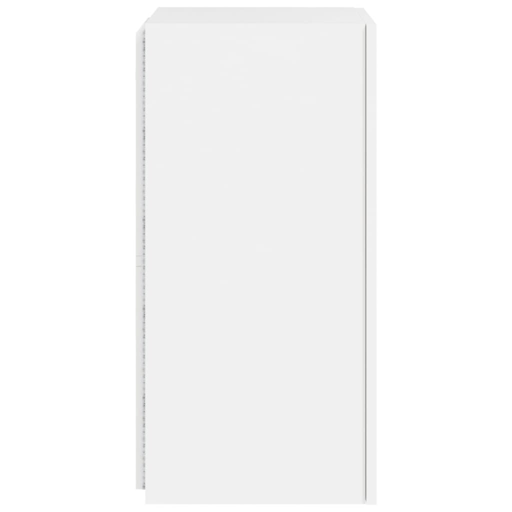 vidaXL TV Wall Cabinet with LED Lights White 30.5x35x70 cm