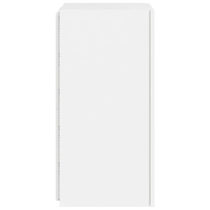 vidaXL TV Wall Cabinet with LED Lights White 30.5x35x70 cm