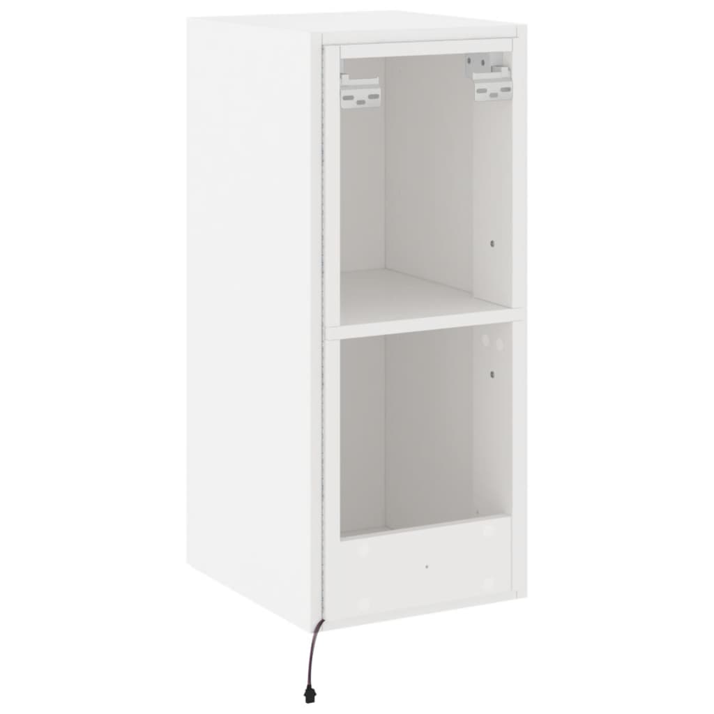 vidaXL TV Wall Cabinet with LED Lights White 30.5x35x70 cm