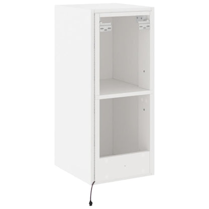 vidaXL TV Wall Cabinet with LED Lights White 30.5x35x70 cm