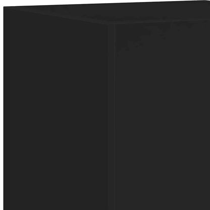 vidaXL TV Wall Cabinet with LED Lights Black 30.5x35x70 cm