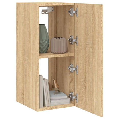 vidaXL TV Wall Cabinet with LED Lights Sonoma Oak 30.5x35x70 cm