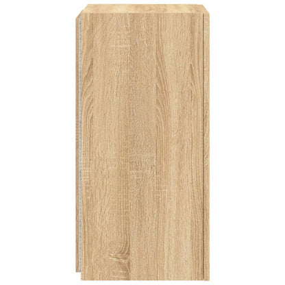 vidaXL TV Wall Cabinet with LED Lights Sonoma Oak 30.5x35x70 cm