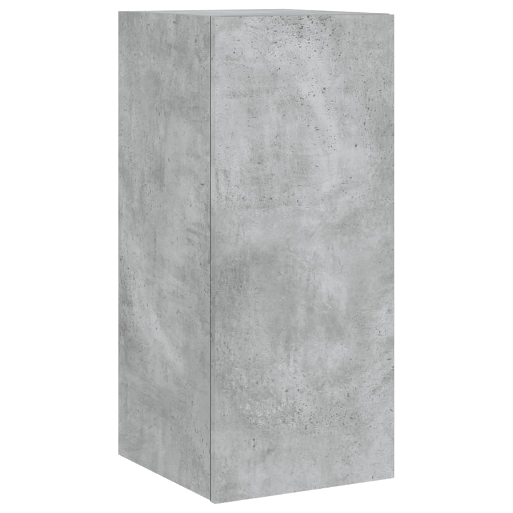 vidaXL TV Wall Cabinet with LED Lights Concrete Grey 30.5x35x70 cm