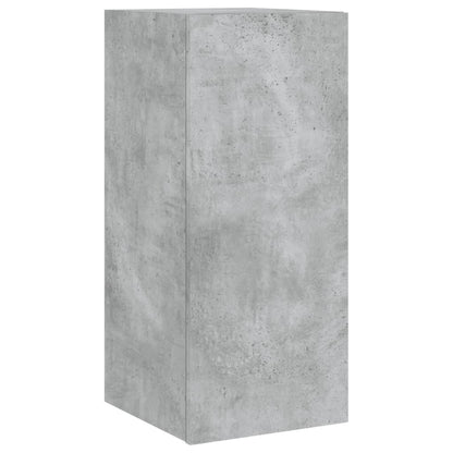 vidaXL TV Wall Cabinet with LED Lights Concrete Grey 30.5x35x70 cm