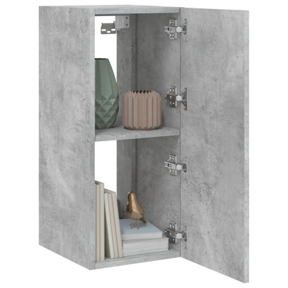 vidaXL TV Wall Cabinet with LED Lights Concrete Grey 30.5x35x70 cm