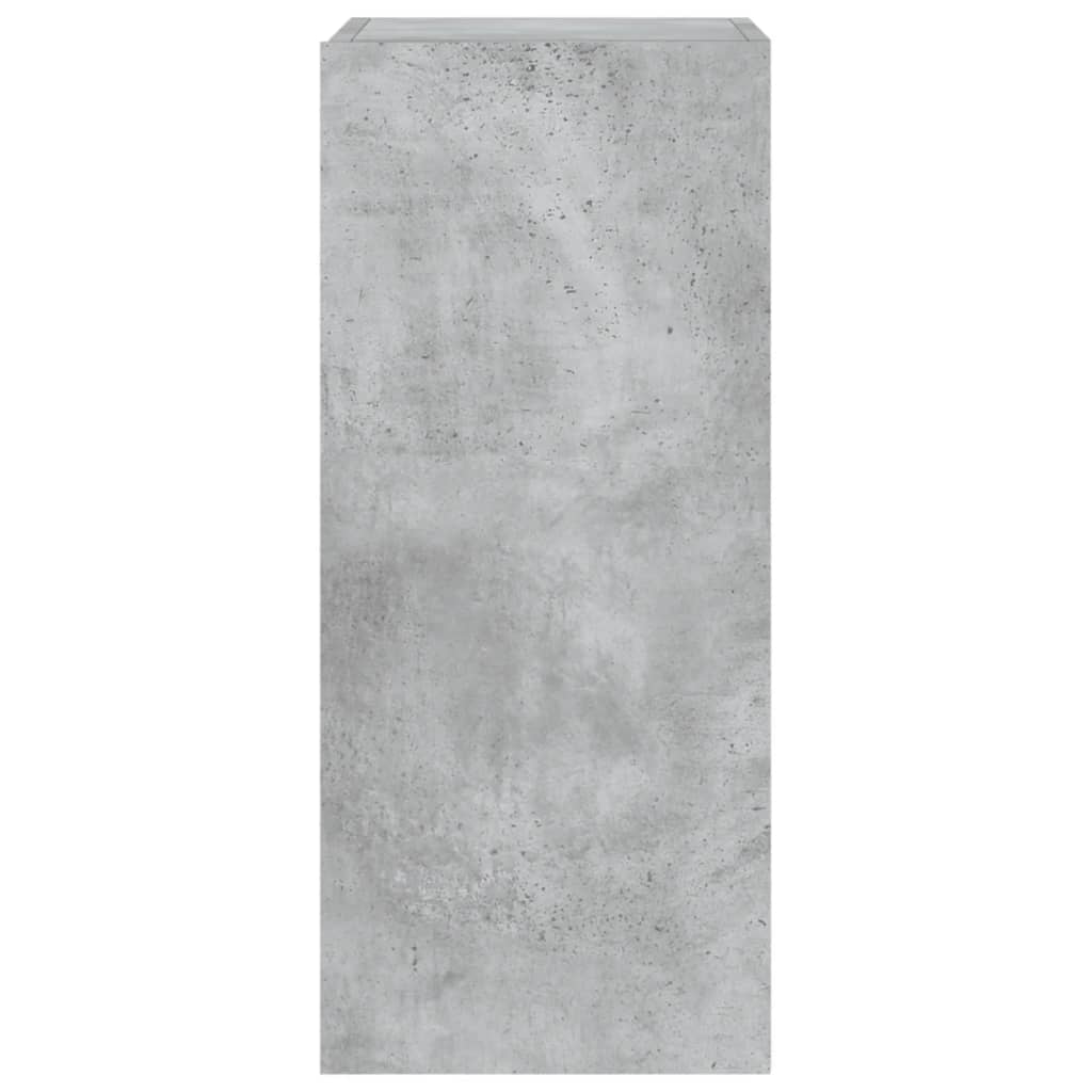 vidaXL TV Wall Cabinet with LED Lights Concrete Grey 30.5x35x70 cm