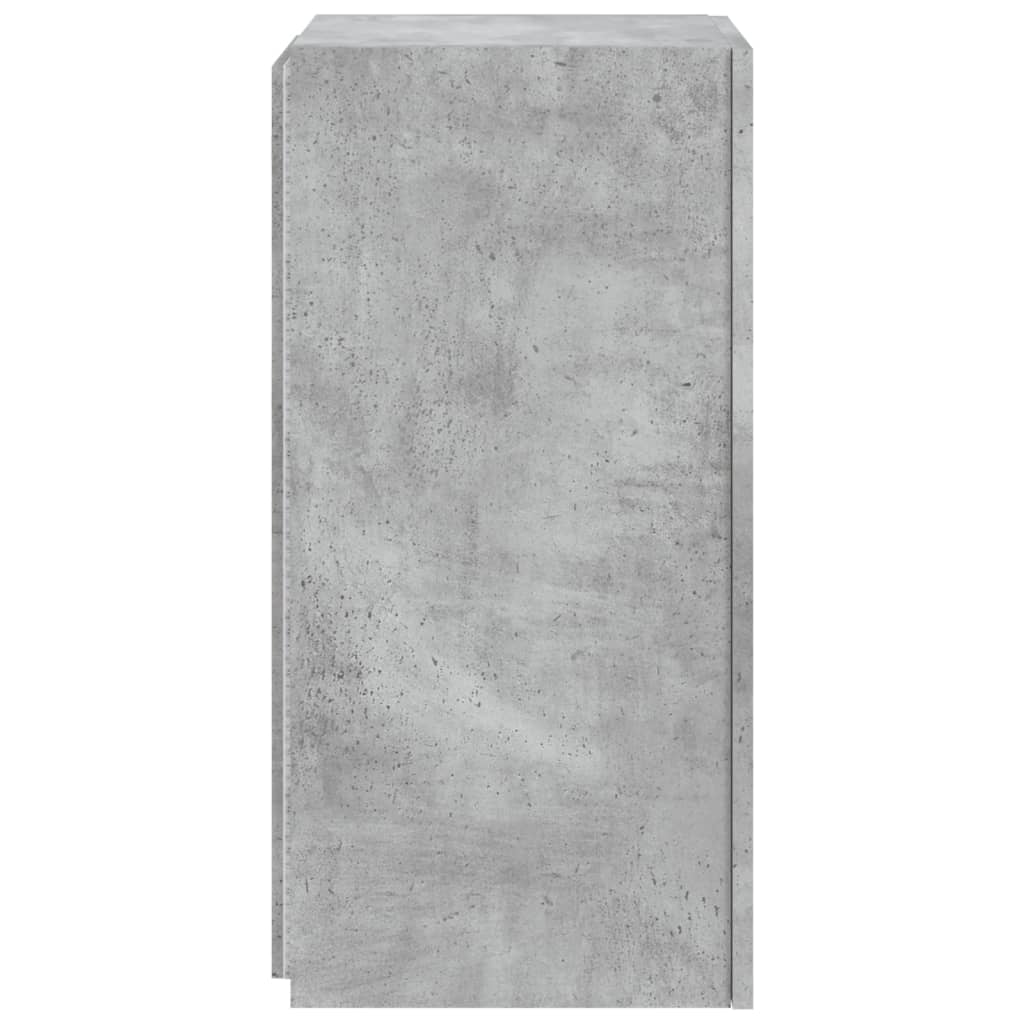 vidaXL TV Wall Cabinet with LED Lights Concrete Grey 30.5x35x70 cm