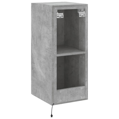 vidaXL TV Wall Cabinet with LED Lights Concrete Grey 30.5x35x70 cm