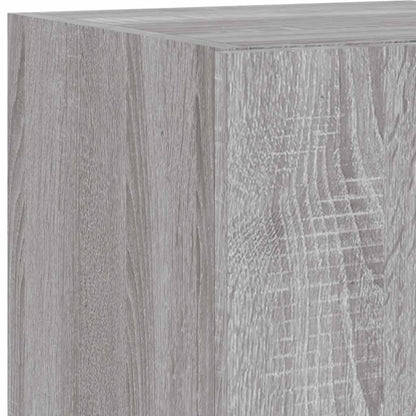 vidaXL TV Wall Cabinet with LED Lights Grey Sonoma 30.5x35x70 cm