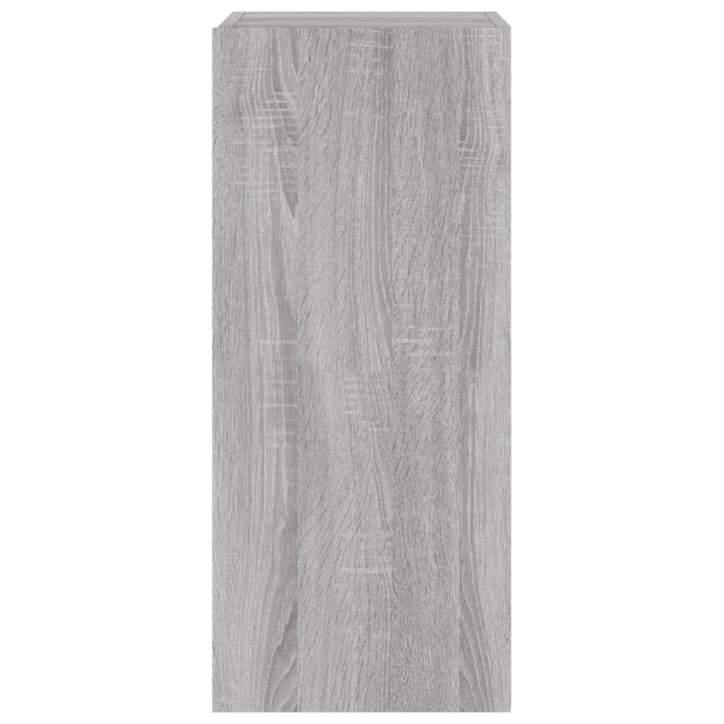 vidaXL TV Wall Cabinet with LED Lights Grey Sonoma 30.5x35x70 cm