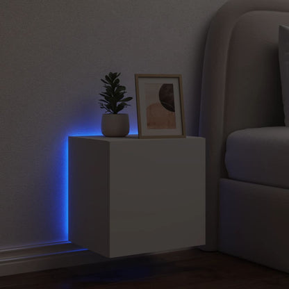 vidaXL TV Wall Cabinet with LED Lights White 40.5x35x40 cm