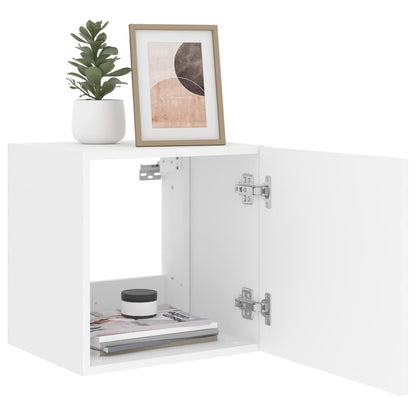 vidaXL TV Wall Cabinet with LED Lights White 40.5x35x40 cm