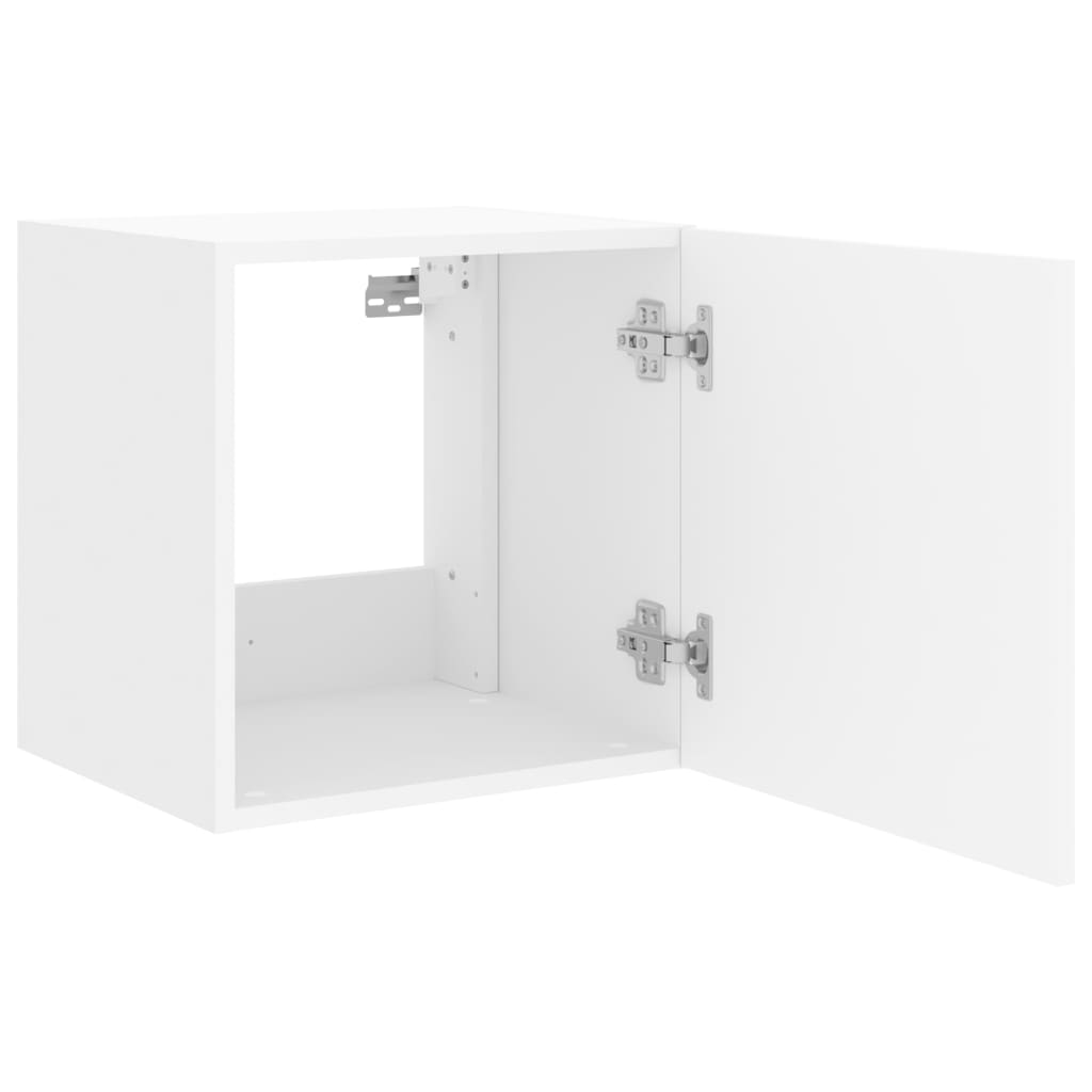 vidaXL TV Wall Cabinet with LED Lights White 40.5x35x40 cm