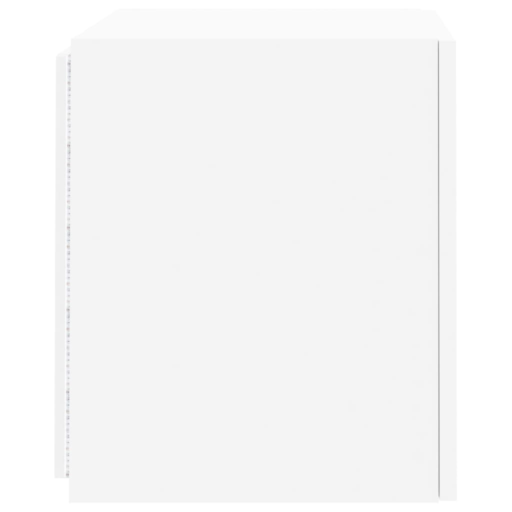vidaXL TV Wall Cabinet with LED Lights White 40.5x35x40 cm