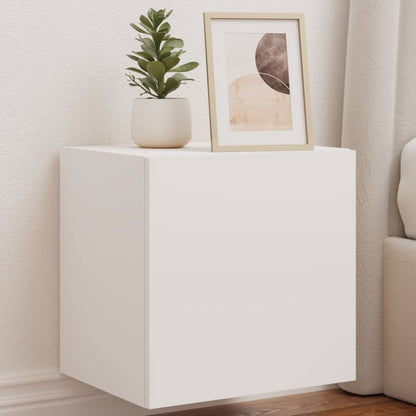 vidaXL TV Wall Cabinet with LED Lights White 40.5x35x40 cm