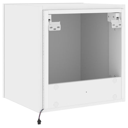 vidaXL TV Wall Cabinets with LED Lights 2 pcs White 40,5x35x40 cm