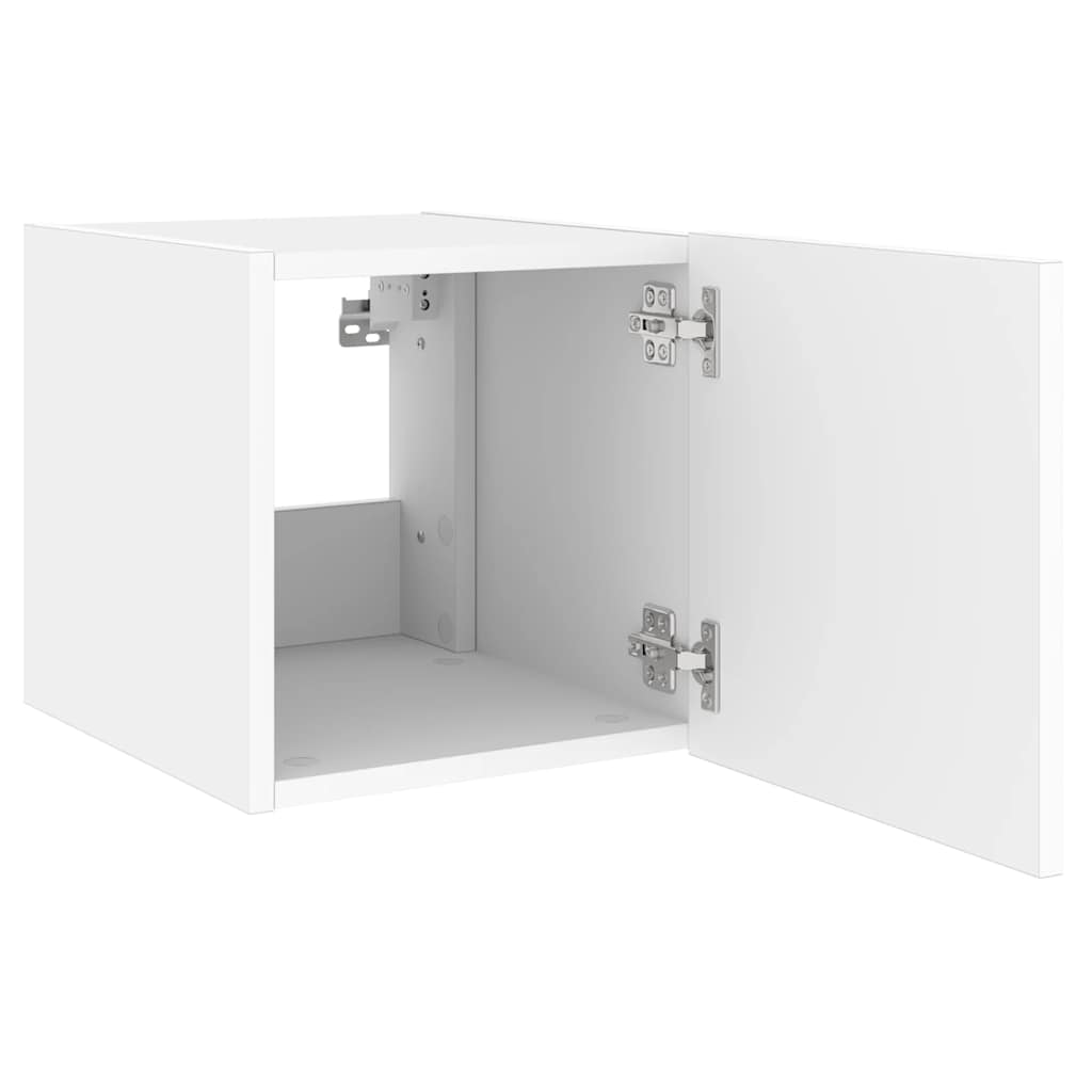 vidaXL TV Wall Cabinets with LED Lights 2 pcs White 40.5x35x40 cm