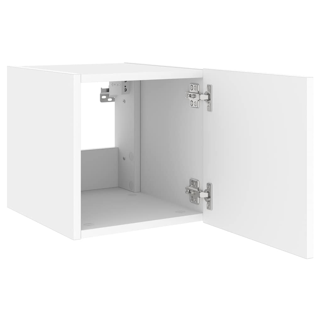 vidaXL TV Wall Cabinets with LED Lights 2 pcs White 40,5x35x40 cm