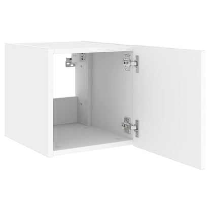 vidaXL TV Wall Cabinets with LED Lights 2 pcs White 40,5x35x40 cm