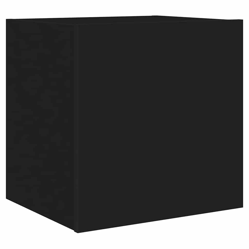 vidaXL TV Wall Cabinet with LED Lights Black 40.5x35x40 cm
