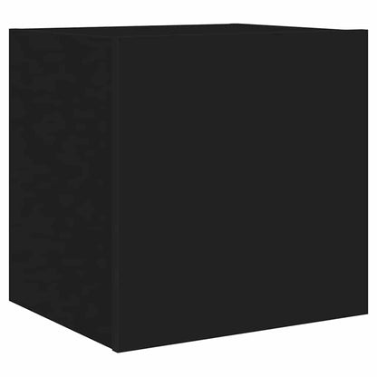 vidaXL TV Wall Cabinet with LED Lights Black 40.5x35x40 cm