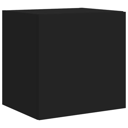 vidaXL TV Wall Cabinets with LED Lights 2 pcs Black 40.5x35x40 cm