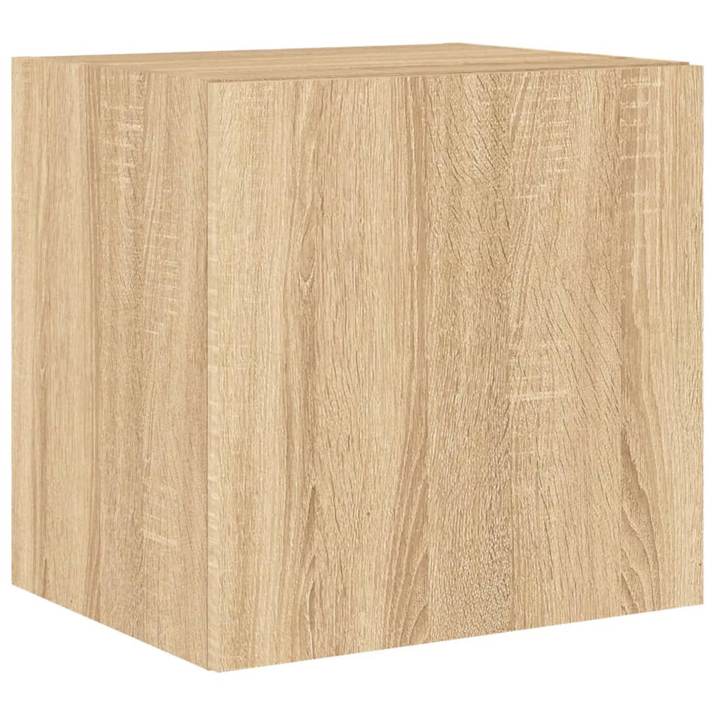 vidaXL TV Wall Cabinet with LED Lights Sonoma Oak 40.5x35x40 cm